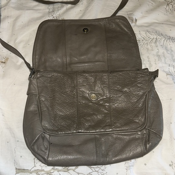 Gray Leather Vintage Andrew Geller Shoulder Bag